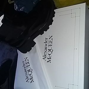 Alexander mcqueen leather rub boots